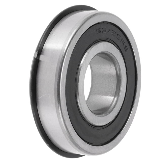 Unique Bargains Roulements à Billes Rainures Profondes 63/28NR2RS 28x68x18mm P4 Double Joint en Caoutchouc Roulements Lubrifiés 1 Pce Roue de Scooter Planche à Roulettes Universelle Ton Argent Noir
