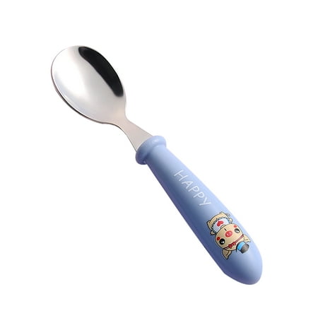 

Baby Kid Cartoon Cute Spoon Fork Stainless Steel Food Feeding Scoop Fork Utensil