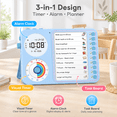 Blue 3-in-1 Visual Timer, Digital Clock, and Task Planning Board ...