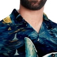 thumbnail image 5 of Starry Shark Men's Hawaiian Short Sleeve Printed Button Down Poplin Casual Summer Beach Shirt, Unisex, 5 of 6