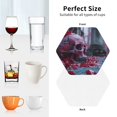 thumbnail image 5 of Drink Coasters, Gothic Red Skull Cemetery -PVC Leather Coasters Sets of 4 for Tabletop Protection - Bar Accessories, Coasters for Drinks Cup Aesthetic Coasters Home Office Decor Hexagon, 5 of 5