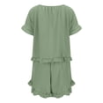 thumbnail image 6 of Krdevn Pajamas for Women Set - Women's Casual Solid Color Sleepwear Set with Bowknot Trim Short Sleeve Short Pajamas for Home Nightwear Comfortable Outfit,Sleepwear for Women,Size:L, 6 of 7