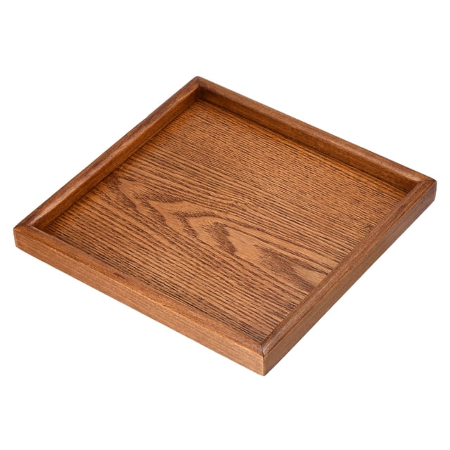 Bandeja Decorativa Cuadrada de Madera Uxcell de 9.4" para Decoración del Hogar y Cocina con Velas Marrón