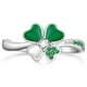 thumbnail image 1 of Anillo Talonior Shamrock con trébol de 4 hojas para el Día de San Patricio, plateado, 1 of 8