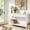 White, variant on Chenshuoo home 51" White Console Table with 3 Fluted Drawers, Modern Sofa Table with Open Storage Shelf for Living Room, Foyer Hallway