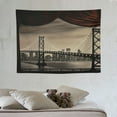 thumbnail image 4 of GOSMITH  City Tapestry, Sun Setting View of San Francisco Bay Bridge California USA Tourist Attraction Image, Wide Wall Hanging for Bedroom Living Room Dorm, 40x30, Black Grey, 4 of 7
