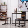 thumbnail image 4 of Elm Wood Simple Breakfast Table And Chair Three-Piece [90X47X75.5Cm], 4 of 10