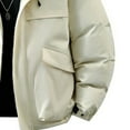 thumbnail image 4 of Mrmaere Men's Hooded Puffer Jacket Full-Zip Multi-Pocket Quilted Warm Stylish Outerwear for Daily & Outdoor Beige L, 4 of 5