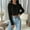 #4Black, variant on Byworldtasic Womens Oversized TopsWomens Sexy Crew Neck Cropped Sweaters Knit Long Sleeve Crop Tops Pullover