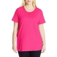 thumbnail image 2 of Just My Size T-Shirt Col Rond à Manches Courtes en Jersey de Coton pour Femmes, 3X, Amarante, 2 of 3