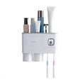 thumbnail image 1 of Soporte de pared para cepillos de dientes, estante de almacenamiento para el baño con absorción magnética multifunción, dispensador de pasta de dientes con cajón, 1 of 5