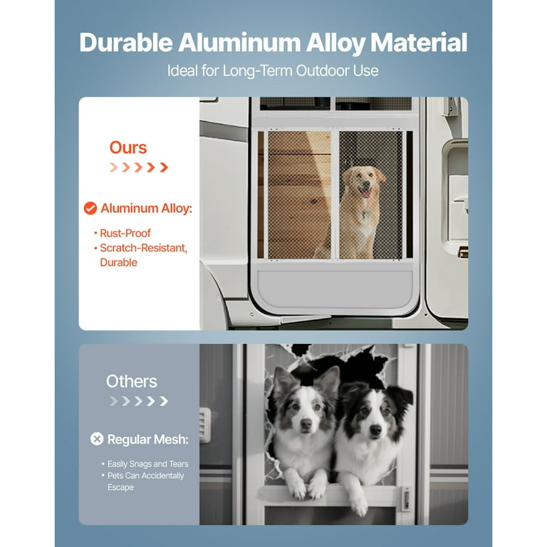 KFFKFF RV Screen Door Protector, x Inch Grille, Simple