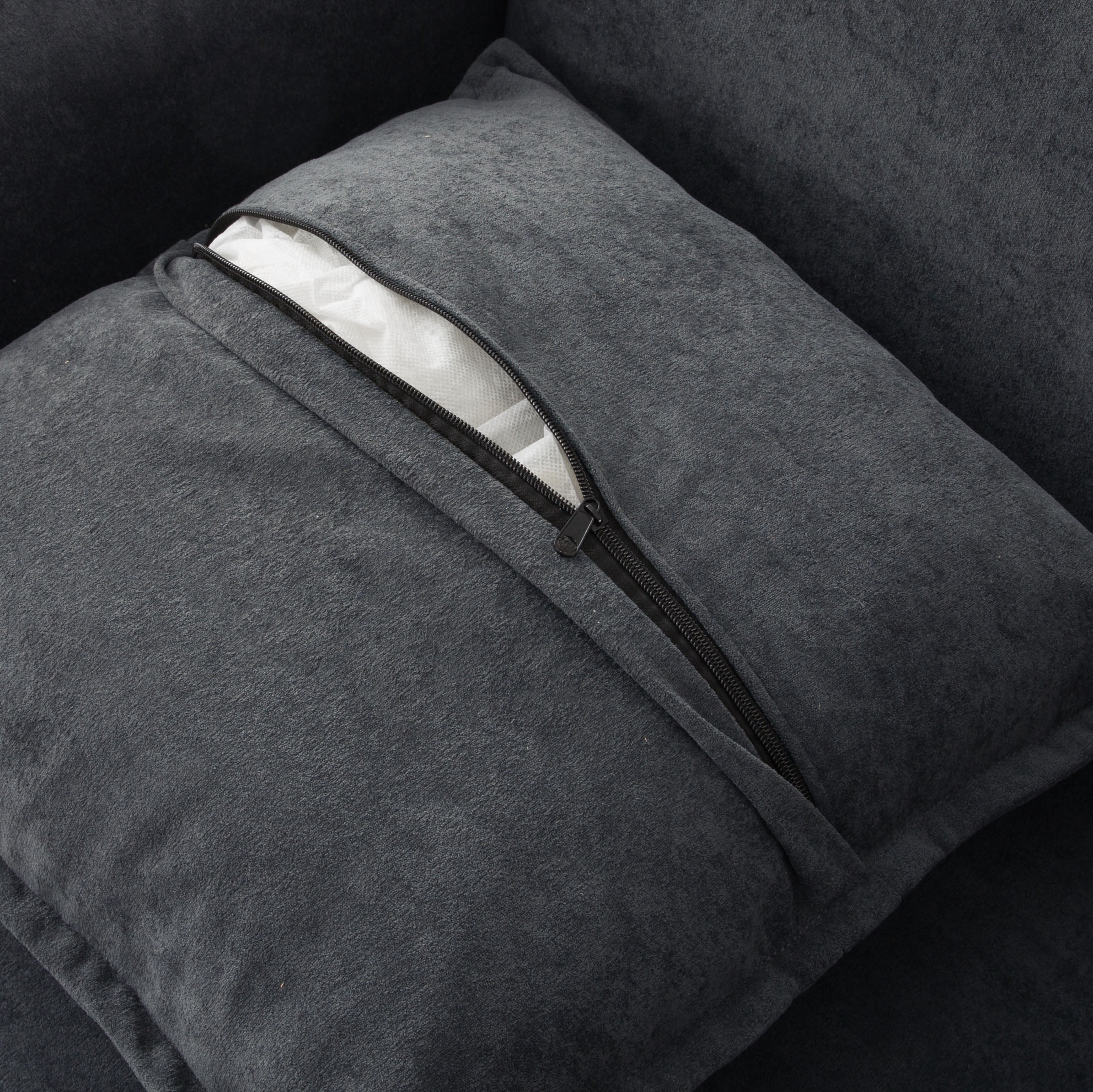 Gewnee Modern Accent Chair,Upholstered Armchair with Curved Armrest and Pillow,Comfort Reading Chair Lounge Chair for Living Room,Bedroom,Sunroom.Dark Grey
