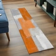 thumbnail image 3 of Orange Abstract 2'x6' Runner Rugs for Hallway Kitchen Bedside Non Slip, Grey Geometric Oil Painting Vintage Gradient Entryway Rug Runners with Rubber Backing, Long Carpet Runner for Laundry Room, 3 of 8