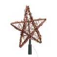 thumbnail image 2 of Kurt Adler 20-Light Fairy Light Natural Rattan Star Tree Topper, 2 of 5