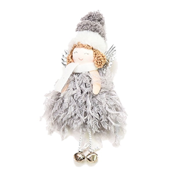 Muñeca de ángel Bearachild colgante de árbol de Navidad gris