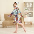 thumbnail image 4 of FORMRS Niños Bathrobe Unisex Hooded Robe Soft Plush Pajamas Sleepwear, Size 4-6T, Blue Floral Tomatoes, 4 of 7