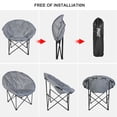 thumbnail image 4 of Chaise de Camping en Plein Air, Chaise de Camping Rembourrée Pliable, Gris, 4 of 7