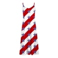 thumbnail image 4 of Joau Womens American Flag 4th of July Dresses Star Striped Patriotic Spaghetti Strap Sleeveless Maxi Dress Summer Beach Sundresses, 4 of 5