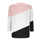 thumbnail image 4 of Blusa de trabajo,Camiseta de mujer, cuello redondo, manga larga, informal, poliéster, estampado liso, corte regular para uso diario, sopatenor, 4 of 7