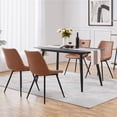 thumbnail image 2 of Topeakmart 2PCS Faux Leather Dining Chairs with Metal Legs for Dining Room, Retro Brown, 2 of 9