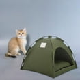 thumbnail image 6 of Winter Pet Tent Waterproof Cat House Weatherproof Warm Stray Cats Shelter Semi Enclosed Windproof with Sponge Lining Foldable Comfortable 50 x 50cm Green, 6 of 9
