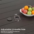 thumbnail image 6 of Aoodor Patio Dining Table for 4, 38'' Square Metal Outdoor Patio Table with Umbrella Hole, Outdoor Dining Table for Deck, Yard, Poolside, Porch, 6 of 7