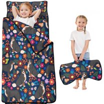 Bernese Mountain and Flower Toddler Nap Mats for Kids Preschool,Sleeping Mat Bag or Kids,Toddler Sleeping Bag,Toddler Nap Mat or Daycare