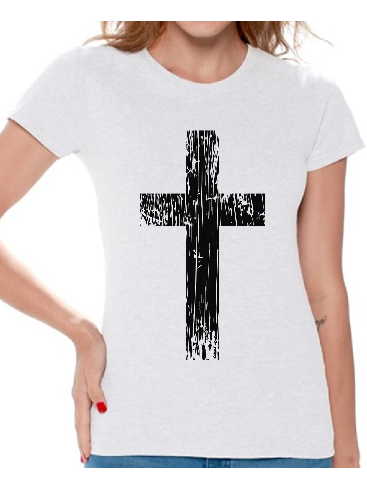 Awkward Styles Black Cross Shirt for Ladies Christian Cross Clothes for ...