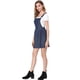 thumbnail image 4 of Mini Vestido De Mezclilla De Mezclilla Con Tirantes Ajustables Para Mujer Puntos azul oscuro XS, 4 of 7