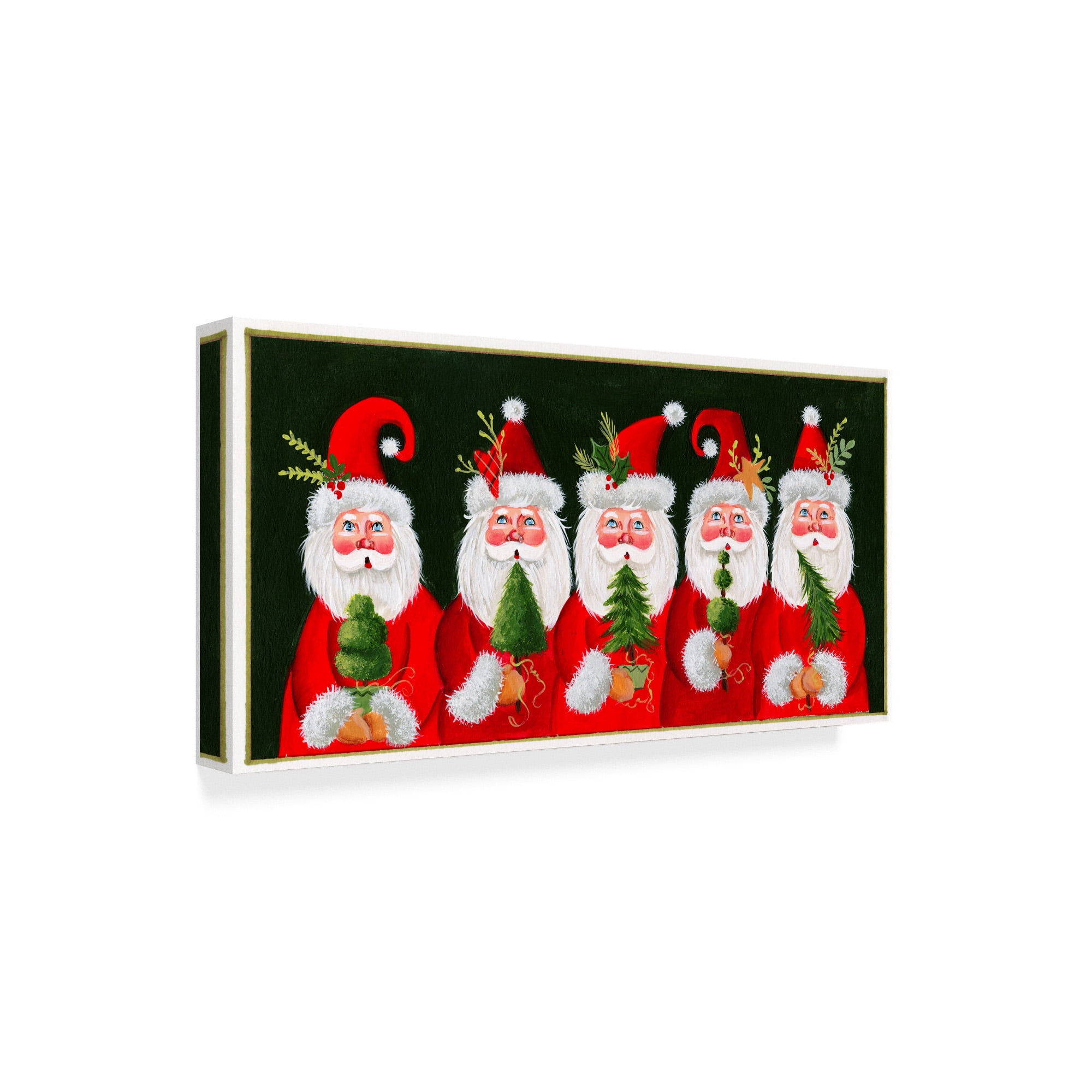 Trademark Fine Art 'Five Santas' Canvas Art by Beverly Johnston