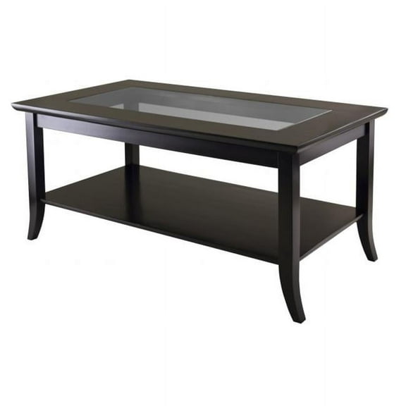 Genoa Rectanuglar Coffee Table with Glass top and Shelf