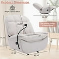 thumbnail image 2 of Oversized Rocker Recliner Chairs for Adults 400lbs, Rocking Recliner with Cell Phone Holder, Glider Rocker, Wide Large Single Recliner Sofa for Living Room Theater Seating, Beige, 2 of 8