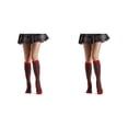 thumbnail image 3 of Sonducket 1 par de calcetines a rayas hasta la rodilla con arcoíris, elasticidad, fáciles de combinar, apariencia de moda, medias Rojo verde rayado 2Conjunto, 3 of 6