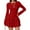 Red, variant on Women's Long Sleeve Bodycon Dress, Solid Color Crew Neck Mini or Midi Dress, Versatile Basic for Layering, Work, and Casual Outfits. Red S