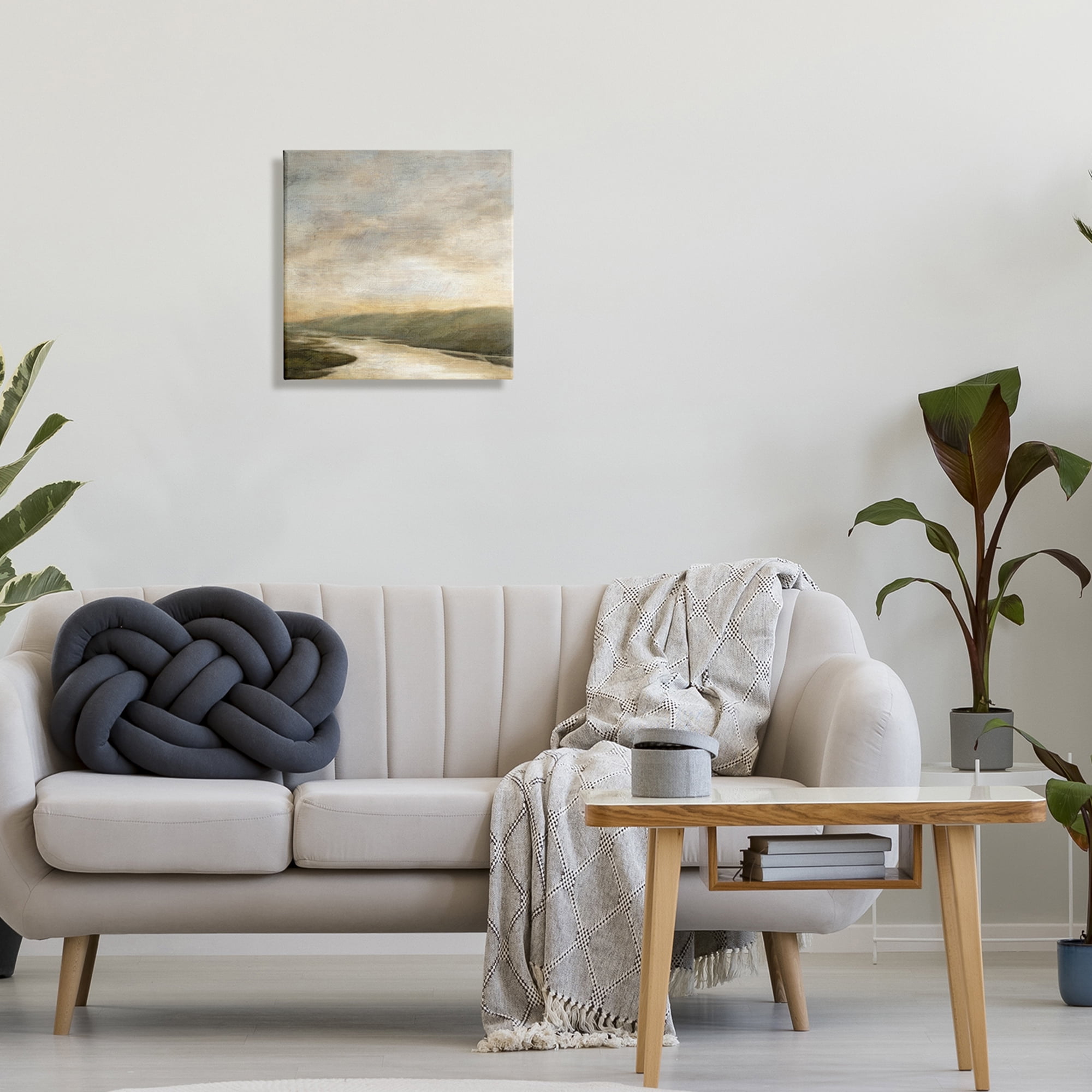 Stupell Industries Serene Rural Shallow River Rainy Atmosphere Impressionist Painting,17 x 17, Design by Suzanne Nicoll