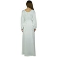 thumbnail image 5 of Bimba Women Boho Gothic Style Long Maxi Dress Lace Long Sleeves White Gown, 5 of 7