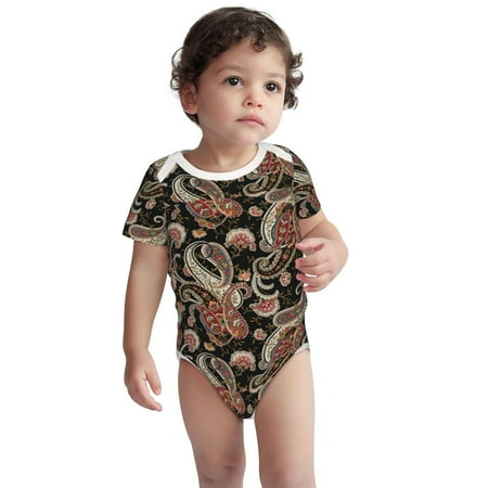 

Xecao Paisley6 Print Baby and Toddler Short Sleeve Bodysuit One-piece 100% Organic Cotton for Infant Baby-2 Years