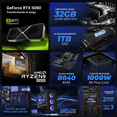 thumbnail image 3 of PC Gamer Completa IA PRO Xtreme PC Gaming ASUS NVIDIA GeForce RTX 5090 AMD Ryzen 9 9950X 32GB DDR5 SSD 1TB Monitor Curvo 27 180Hz Sistema Liquido WIFI Black Productividad impulsada por IA Avanzada, 3 of 6