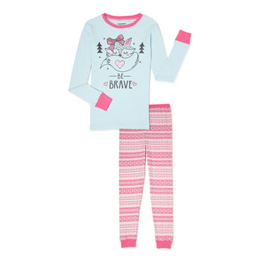 Prestigez Girls Pajama Pink Cotton Top and Pants Sleepwear Set 