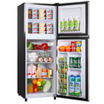 thumbnail image 3 of 4.5 Cu.ft Compact Refrigerator 2 Door with Freezer,7 Adjustable Thermostat & 4 Removable Glass Shelves,Large Size Refrigerator for Garage/Bedroom/Kitchen/Apartment and Office,Sliver, 3 of 9