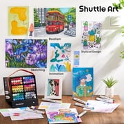 Shuttle Art 88 Colors Dual Tip Alcohol Based Art Markers,Permanent Marker Pens Highlighters with Case Perfect for Illustration Adult Coloring Sketching and Card Making