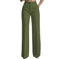 thumbnail image 2 of Women Wide Leg Pants Summer High Waisted Business Casual Work Dress Pants Trousers Slacks Green L, 2 of 9