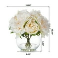 thumbnail image 4 of ENOVA FLORAL Artificial Peony Flower with Vase, Fake Flowers Arrangement in Vase, Artificial Flower with Vase, Faux Peony in Glass Vase for Home Office Kitchen Decor, 4 of 4