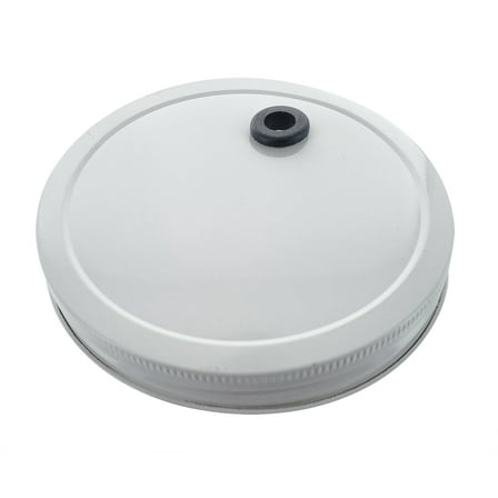 Drilled Metal 110mm Lid with Grommet For One Gallon And 64oz Wide Mouth Glass Jar