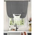 thumbnail image 3 of Black White Striped Tie Up Curtains for Window, Farmhouse Geometric Horizontal Lines Stripes Thermal Insulted Balloon Shade Adjustable Rod Pocket Curtains Valance for Kitchen Bathroom Café 42 x 63, 3 of 7
