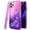 Pink/Purple, variant on iPhone 13 Pro Max Case,  with [Tempered Glass Protector] Liquid Floating Glitter Quicksand Bling with Spot Diamond Cover - Teal/Purple