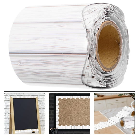 LOLIPPYY Classroom Display Border Bulletin Board Border Trim White Paper 1 Roll 600.00X5.70X5.70cm