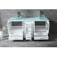 thumbnail image 4 of Wonline White 60" Bathroom Vanity Cabinet w/ Modern Double Glass Vessel Sink Combo, 4 of 6