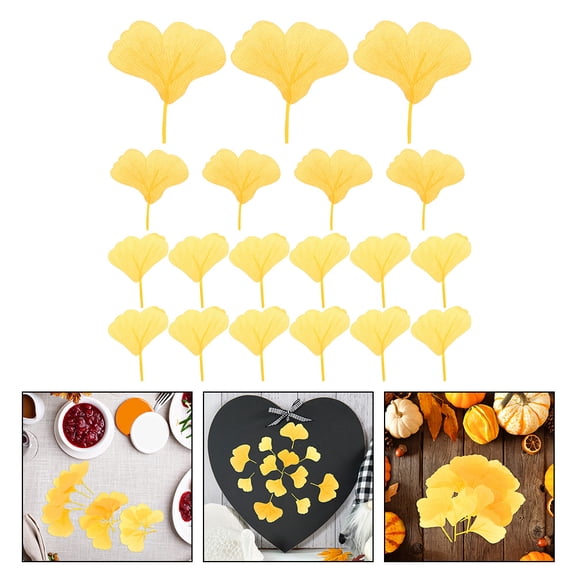 FELTECHELECTR 200Pcs Decorative Artificial Ginkgo Leaves for Wedding and Home Decor